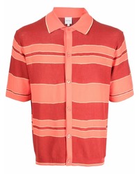 Chemise à manches courtes à rayures horizontales rouge Paul Smith