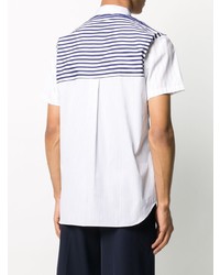 Chemise à manches courtes à rayures verticales blanc et bleu marine Comme Des Garcons SHIRT