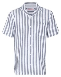 Chemise à manches courtes à rayures verticales blanc et bleu marine Orlebar Brown