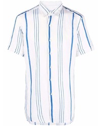 Chemise à manches courtes à rayures verticales blanc et bleu PENINSULA SWIMWEA