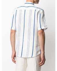 Chemise à manches courtes à rayures verticales blanc et bleu PENINSULA SWIMWEA