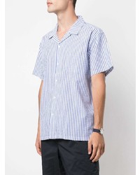 Chemise à manches courtes à rayures verticales blanc et bleu Alex Mill