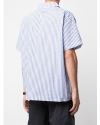 Chemise à manches courtes à rayures verticales blanc et bleu Alex Mill