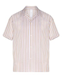 Chemise à manches courtes à rayures verticales blanc et rouge Dashiel Brahmann