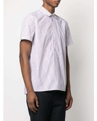 Chemise à manches courtes à rayures verticales blanc et rouge Low Brand