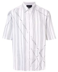 Chemise à manches courtes à rayures verticales blanche 3.1 Phillip Lim