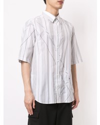 Chemise à manches courtes à rayures verticales blanche 3.1 Phillip Lim