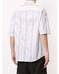 Chemise à manches courtes à rayures verticales blanche 3.1 Phillip Lim