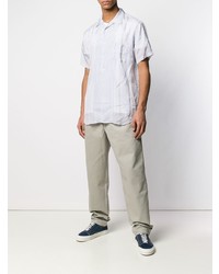 Chemise à manches courtes à rayures verticales blanche Comme Des Garcons SHIRT