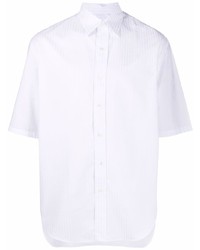 Chemise à manches courtes à rayures verticales blanche Costumein