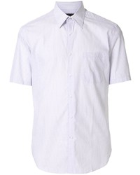 Chemise à manches courtes à rayures verticales blanche D'urban