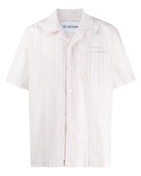 Chemise à manches courtes à rayures verticales blanche Han Kjobenhavn