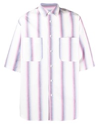 Chemise à manches courtes à rayures verticales blanche Isabel Marant