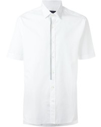 Chemise à manches courtes à rayures verticales blanche Lanvin