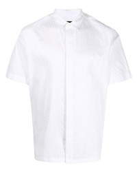 Chemise à manches courtes à rayures verticales blanche Les Hommes