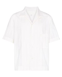 Chemise à manches courtes à rayures verticales blanche Maison Margiela