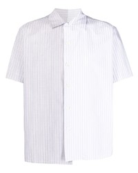 Chemise à manches courtes à rayures verticales blanche MM6 MAISON MARGIELA