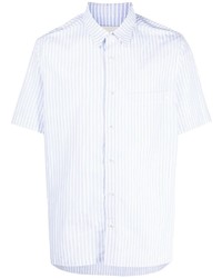 Chemise à manches courtes à rayures verticales blanche Nanushka