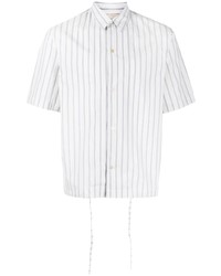 Chemise à manches courtes à rayures verticales blanche Paul Smith