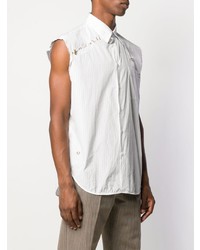 Chemise à manches courtes à rayures verticales blanche Marni