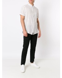 Chemise à manches courtes à rayures verticales blanche OSKLEN