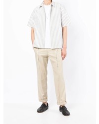 Chemise à manches courtes à rayures verticales blanche Paul Smith