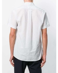 Chemise à manches courtes à rayures verticales blanche Barena