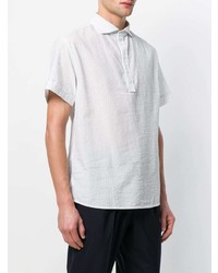 Chemise à manches courtes à rayures verticales blanche Barena