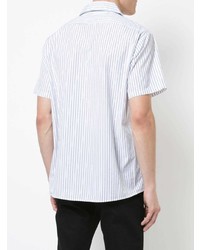 Chemise à manches courtes à rayures verticales blanche R13