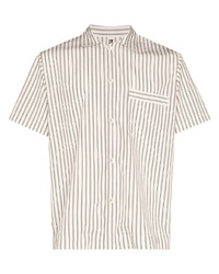 Chemise à manches courtes à rayures verticales blanche Tekla