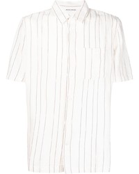 Chemise à manches courtes à rayures verticales blanche Wood Wood
