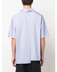 Chemise à manches courtes à rayures verticales bleu clair Lanvin