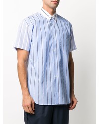 Chemise à manches courtes à rayures verticales bleu clair Comme Des Garcons SHIRT