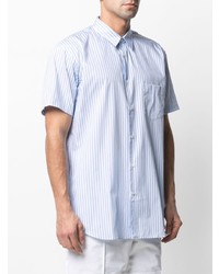 Chemise à manches courtes à rayures verticales bleu clair Comme Des Garcons SHIRT