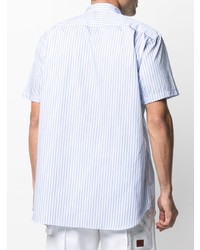 Chemise à manches courtes à rayures verticales bleu clair Comme Des Garcons SHIRT