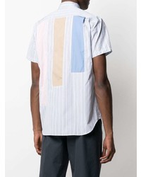 Chemise à manches courtes à rayures verticales bleu clair Comme Des Garcons SHIRT