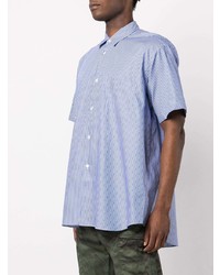 Chemise à manches courtes à rayures verticales bleu clair Comme Des Garcons SHIRT