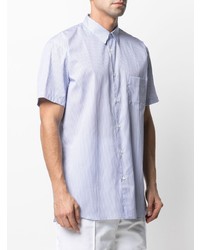 Chemise à manches courtes à rayures verticales bleu clair Comme Des Garcons SHIRT