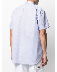 Chemise à manches courtes à rayures verticales bleu clair Comme Des Garcons SHIRT