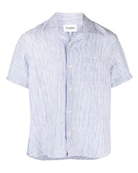 Chemise à manches courtes à rayures verticales bleu clair Corridor