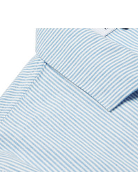 Chemise à manches courtes à rayures verticales bleu clair