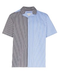Chemise à manches courtes à rayures verticales bleu clair Holzweiler