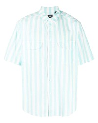 Chemise à manches courtes à rayures verticales bleu clair Levi's