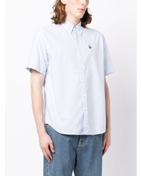 Chemise à manches courtes à rayures verticales bleu clair Chocoolate
