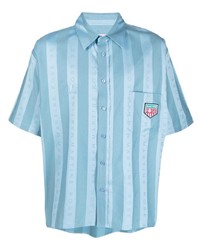 Chemise à manches courtes à rayures verticales bleu clair Martine Rose