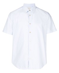 Chemise à manches courtes à rayures verticales bleu clair Paul Smith