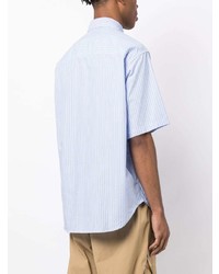 Chemise à manches courtes à rayures verticales bleu clair Chocoolate