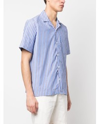 Chemise à manches courtes à rayures verticales bleu clair A.P.C.