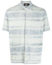 Chemise à manches courtes à rayures verticales bleu clair Ralph Lauren RRL