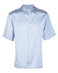 Chemise à manches courtes à rayures verticales bleu clair Sandro